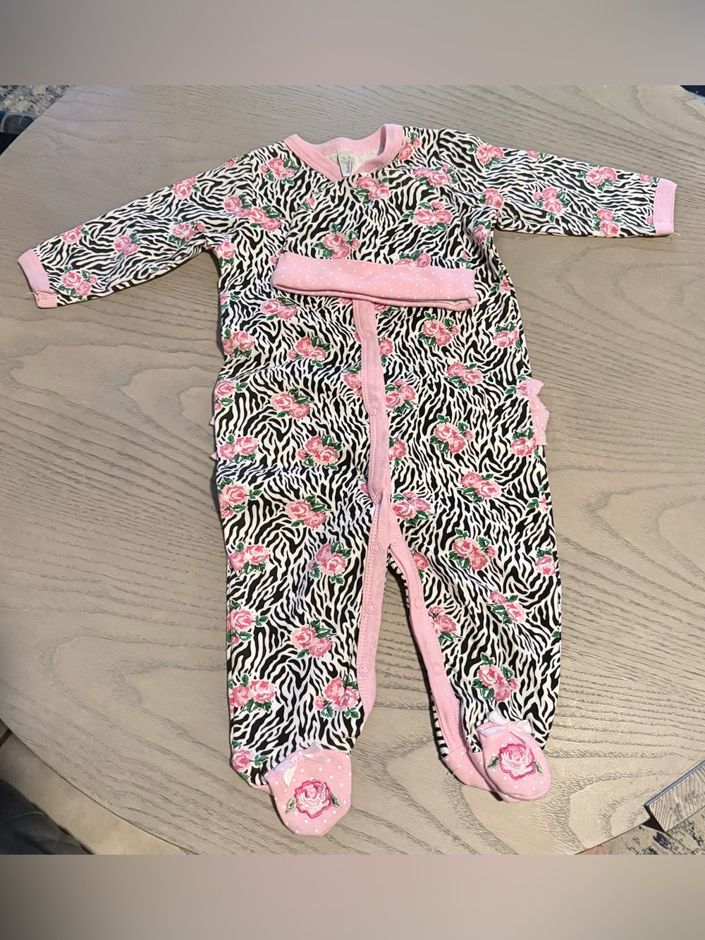 Payifang Baby Onesie + Matching Cap 🦓🌹